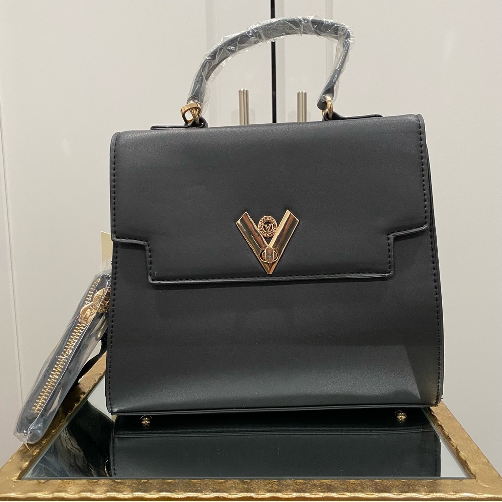 Valentino Orlandi black hand bag with top handle